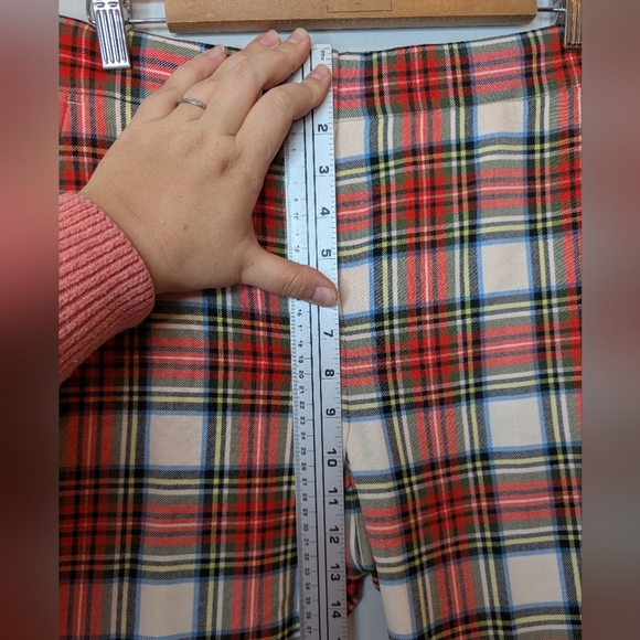 J Crew Willa Cropped Flare Pant in Snowy Stewart Tartan Wool Blend 8P - Picture 13 of 15